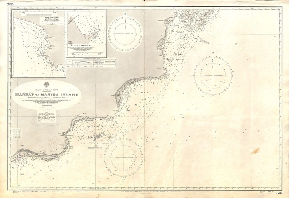 Al Masira — Admiralty Chart No 3785 Marbat to Masira Island, Published 1930.jpg